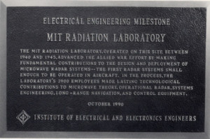 plaque thanking the MIT radiation lab and its workers for their ...