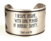 Edgar Allan Poe Quote Cuff, literar y jewellery, Poe Quotes, silver ...