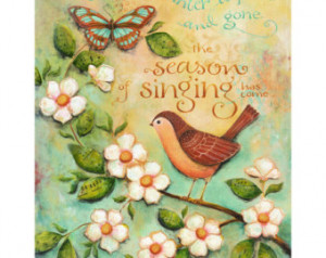 Season of Singing Bible Verse Chris tian Inspirational Art Print with ...