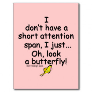 Short Attention Span Butterfly Postcard