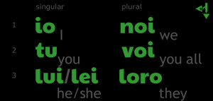 Subject/Person pronouns in Italian: io-I, tu-you, lui/lei-he/she, noi ...