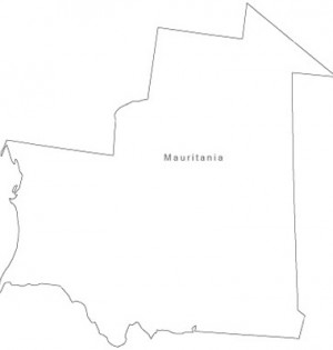 Mauritania Black White Map