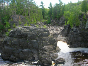 ... massive, rugged rocks of the St. Louis River in Jay Cooke State Park