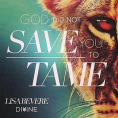 God did not save you to tame you.