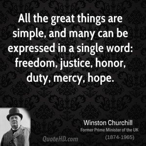 ... in a single word: freedom, justice, honor, duty, mercy, hope