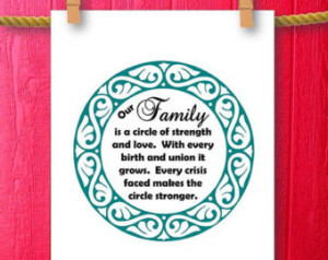 Family Sign Our Family is a Circle Word Art Wall Decor Quotes Family ...