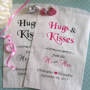 Personalized Wedding Candy Bags - Hugs and Kisses - coupon code is ...