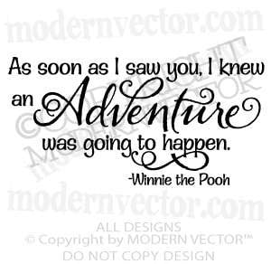 WINNIE THE POOH Vinyl Wall Quote Decal ADVENTURE