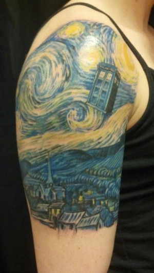 Van Gogh Starry Night TARDIS tattoo @Madeline Gisclair