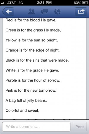 Jelly Bean Rainbow Poem for Easter
