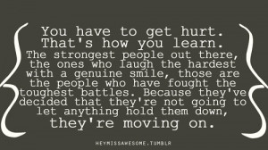 You have to get hurt