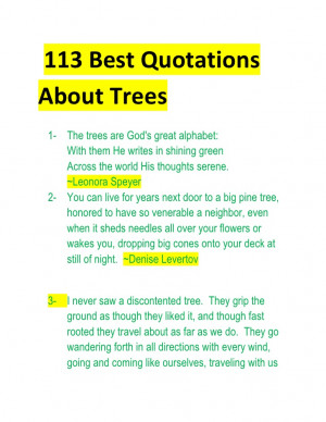 113 best quotations about trees