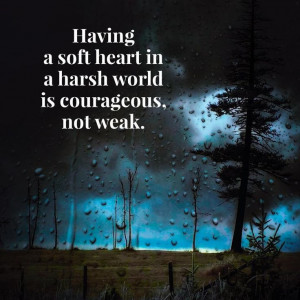 Having a soft heart in a harsh world is courageous, not weak.