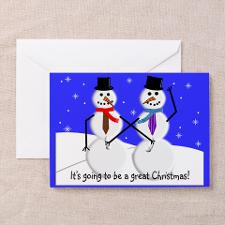 Gay Men Snowmen 2 Greeting Cards for