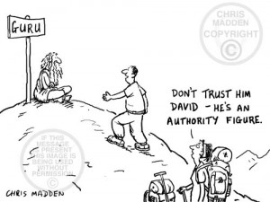 Cartoon About Gurus As Authority Figures picture