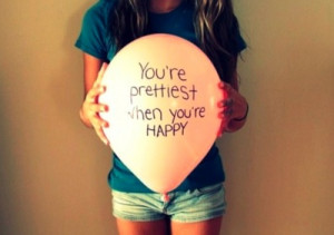 be happy #balloon #pink #happy #quote