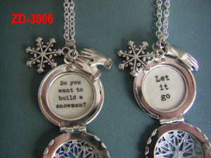 Sisters Frozen Locket Set Anna and Elsa let it go and do you want to ...