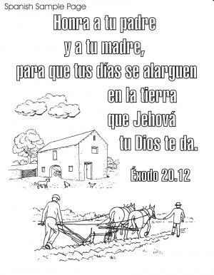 Spanish bible verse coloring book