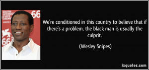 ... problem, the black man is usually the culprit. - Wesley Snipes