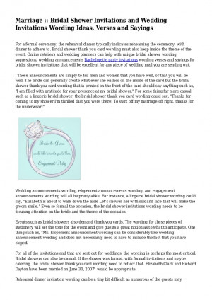 ... Invitations and Wedding Invitations Wording Ideas, Verses and Sayings