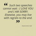 ... Sorry. Elsewise, You May Live With Regrets To The End ~ Apology Quote