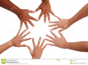 Royalty Free Stock Photo: Hand coordination Teamwork and team spirit