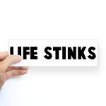 Life stinks t-shirts, stickers and gifts.