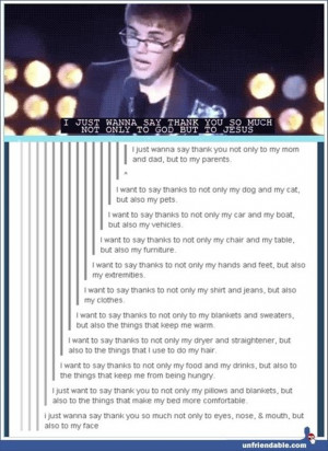Funny Justin Bieber Quote...