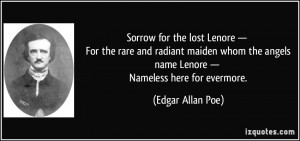 lost Lenore — For the rare and radiant maiden whom the angels name ...