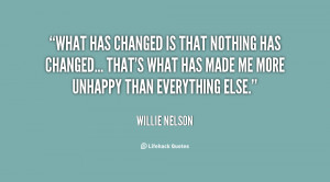 What has changed is that nothing has changed... that's what has made ...