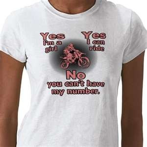 Shirt - Yes I'm a Girl from ...: T-Shirt, Motorcycles Girls Quotes ...