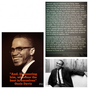 Malcolm X. Ossie Davis quote