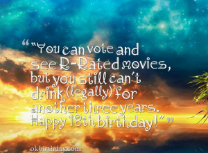 ... November 26th, 2014 Leave a comment wishes 18 year old birthday quotes