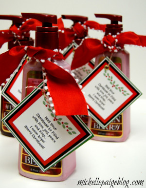 Add a big festive ribbon around the neck of the bottle for added flair ...