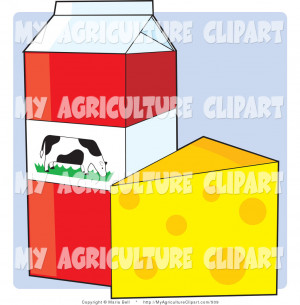 -agriculture-clipart-of-a-red-and-white-carton-of-milk-with-a-dairy ...
