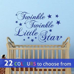 TWINKLE twinkle LITTLE STAR quote wall sticker art by LinaGifts, £10 ...