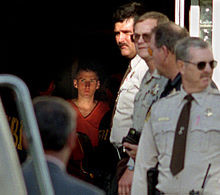 Timothy McVeigh about to be led out of a Perry, Oklahoma, courthouse ...