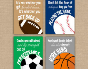 Set of 4 Motivating Sports Quotes P RINTABLE Signs. Football Soccer ...