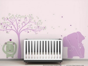 Baby Nursery Room with Elephant Mural