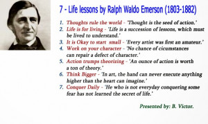 Life lessons by Ralph Waldo Emerson (1803 - 1882)
