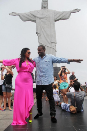 ... rapper and baby daddy Kanye West visit the Christ the Redeemer statue