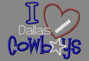 love Dallas Cowboys 5X7 Embroidery design Texas football star