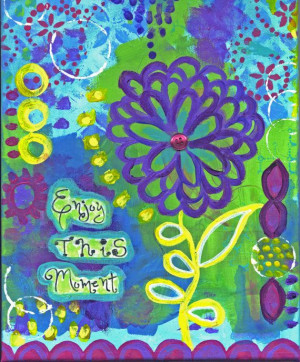 SALE Whimsical Flowers Inspirational Original by JillsDream