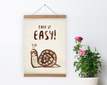 Take it easy - snail - Archival Art print ...