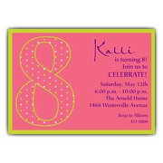 9th Birthday Girl Dots Invitations