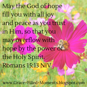 love this verse from the Bible that speaks of our God of hope ...