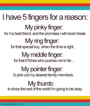 fingers, funny words, life, makemestfu, okay, promise, purpose, quote ...