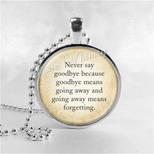 Goodbye, Peter Pan Jewelry, Glass Photo Art Necklace, Peter Pan Quote ...
