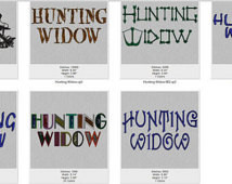 Machine Embroidery Hunting Widow 6 Letter Styles Sayings Letters Fonts ...