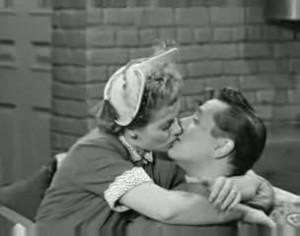 Lucy and Ricky Ricardo kiss